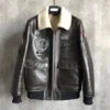 Mens Shearling G-1 Bomber Brown Genuine Leather Jacket