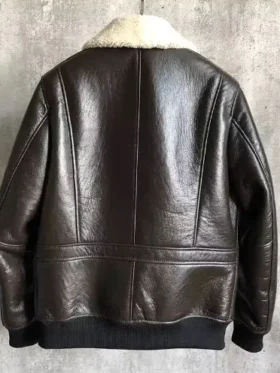 Mens Shearling G 1 Bomber Brown Leather Jacket