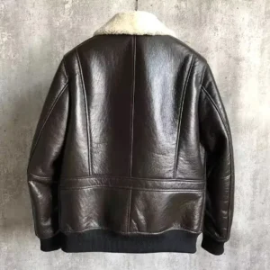 Mens Shearling G 1 Bomber Brown Leather Jacket