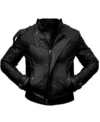 Mens Unique Style Biker All Black Leather Jacket