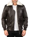 Mens-White-Fur-Collar-G-1-Bomber-Jacket