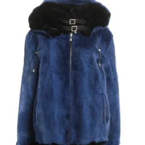 Mens-Womens-Mink-Fur-Blue-Jacket-With-Hood