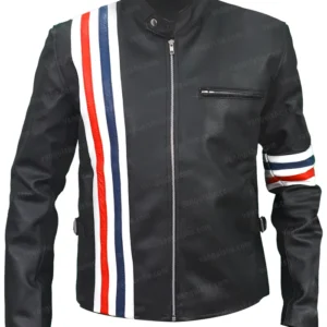 American Flag Independence Day Black Leather Jacket