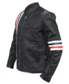 American Flag Independence Day Black Leather Jacket Side
