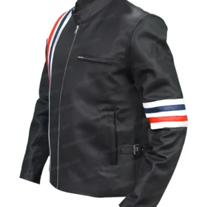 American Flag Independence Day Black Leather Jacket Side