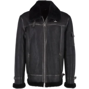 Mens Baltic Sea Shearling B3 Bomber Leather Jacket