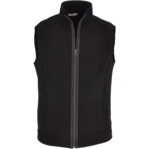 Mens-Black-Suede-Shearling-Fur-Gilet-Vest