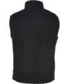 Mens Black Suede Shearling Fur Gilet Vest Back
