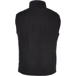 Mens Black Suede Shearling Fur Gilet Vest Back