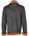 Mens Brown B3 Shearling Leather Bomber Jacket Back
