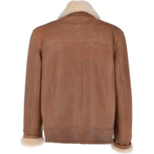 Mens-Brown-Shearling-Fur-B3-Bomber-Leather-Jacket-Back