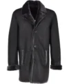 Mens-Charcoal-Black-Fur-Lined-Leather-Coat