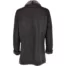Mens Cod Black Faux Fur Lining Leather Coat Back