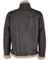 Mens Emperor Erect Collar Shearling Leather Jacket Back