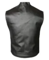 Mens-Four-Pockets-Erect-Collar-Black-Leather-Vest-Back