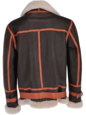Mens Medium Carmine Two Toned Shearling Jacket Back