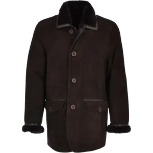 Mens-Mid-Length-Brown-Suede-Leather-Coat