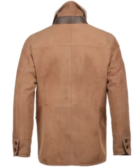 Mens Mongoose Brown Genuine Leather Jacket Back