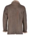 Mens Pine Cone Grey Shearling Leather Coat Back