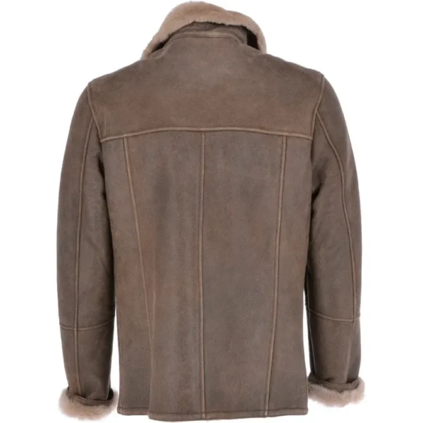 Mens Pine Cone Shearling Fur B3 Bomber Jacket Back