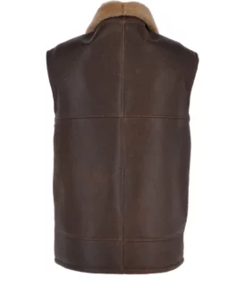 Mens Rock Brown Fur Leather Vest