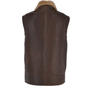 Mens Rock Brown Fur Leather Vest