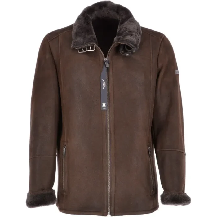 Mens Rock Brown Genuine Leather Jacket