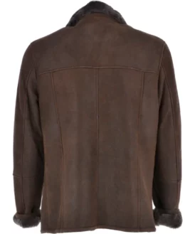 Mens Rock Brown Genuine Leather Jacket Back