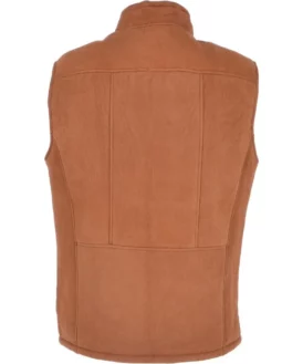 Mens Sepia Skin Brown Suede Leather Vest Back