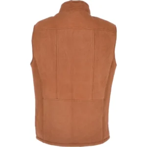 Mens Sepia Skin Brown Suede Leather Vest Back