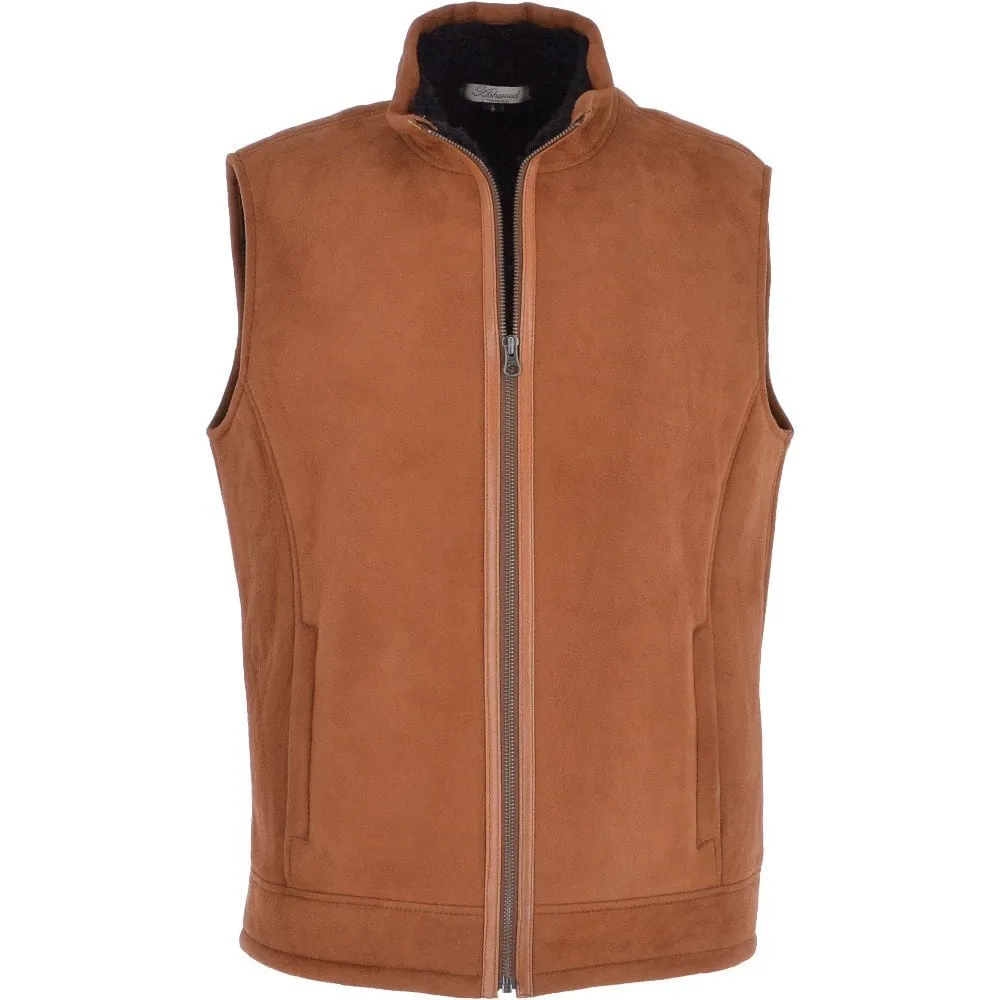 Mens Sepia Skin Brown Suede Leather Vest