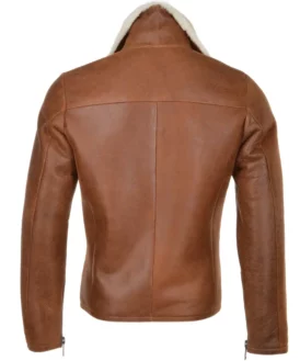 Mens Spicy Mix Biker Aviator Leather Jacket Back