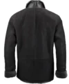 Mens Suede Leather Faux Fur Lining Plain Coat Back