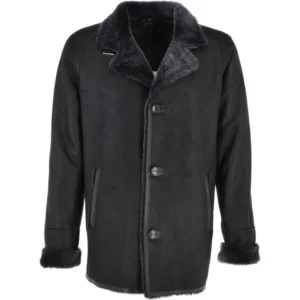 Mens-Three-Buttons-Baltic-Sea-Black-Leather-Coat