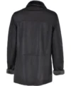Mens Tuna Black Mid Length Shearling Fur Coat back