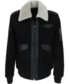 Mens White Detachable Fur Collar G 1 Leather Bomber Jacket