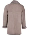 Mens Zorba Grey Fur Lined Suede Coat Back