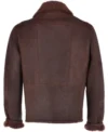 Plain Rock Chocolate Shearling Fur B3 Bomber Jacket back