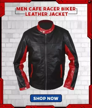 Mens Black And Red Cafe Racer Biker Jacket