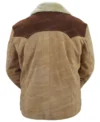 Mens Beige and Brown Suede Jacket Back