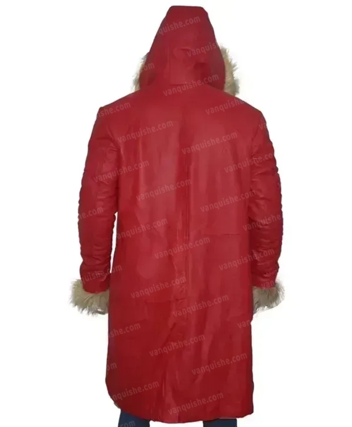 George Santa Claus Shearling Fur Long Coat Back