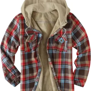 Christmas Check Hooded Cotton Jacket2