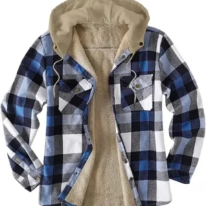 Christmas Check Hooded Cotton Jacket4