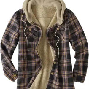 Christmas Check Hooded Cotton Jacket5