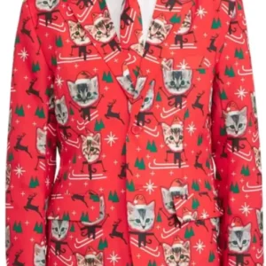 Men Christmas Cat Blazer 1