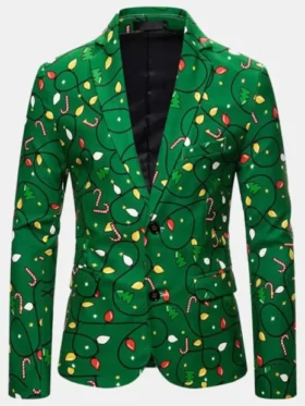 Men Christmas Cat Blazer