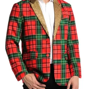 Plaid Christmas Multicolor Blazer4
