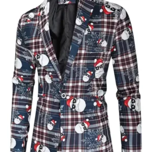 Plaid Christmas Multicolor Blazer5