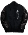 Def Jam Black Varsity Bomber Jacket With Real Leather Sleeves