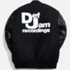 Def Jam Black Varsity Bomber Jacket With The Real Leather Sleeves
